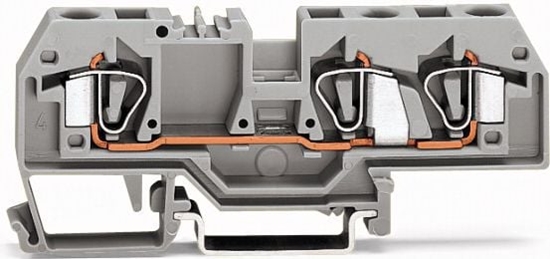 Picture of Wago Zczka szynowa 3-przewodowa 6mm2 szara (282-681)