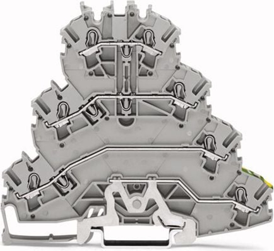 Picture of Wago Zczka szynowa 4-pietrowa 7-zaciskowa 2,5mm2 L/L/L/PE szara (2002-4127)