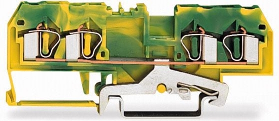 Picture of Wago Zczka szynowa ochronna 4-przewodowa 4mm2 óto-zielona (281-657)