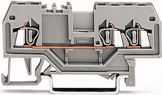Picture of Wago Zczka szynowa przelotowa 3-przewodowa 1,5mm2 szara (279-681)