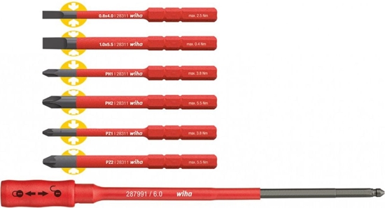 Picture of Wiha Zestaw 6 wkrtaków izolowanych z uchwytem do wymiennej rkojeci SlimTorque (36079)