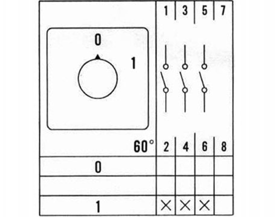 Изображение Wycznik gówny tablicowy 100A 0-1 3F LW100 0-1 3P TRG