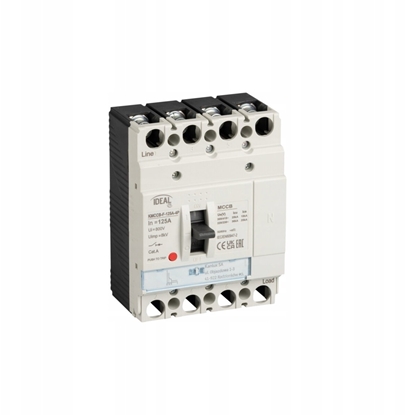 Изображение Wycznik kompaktowy MCCB KMCCB-F-125A-4P staa nastawa 4 bieguny Ics 25kA(380/415V AC) Icu 36kA(220/230V AC) IP20 37280