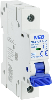 Изображение Wycznik nadprdowy 1P B 16A 6kA NEO OCB/B16/1P 87.610