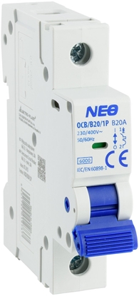 Изображение Wycznik nadprdowy 1P B 20A 6kA NEO OCB/B20/1P 87.615
