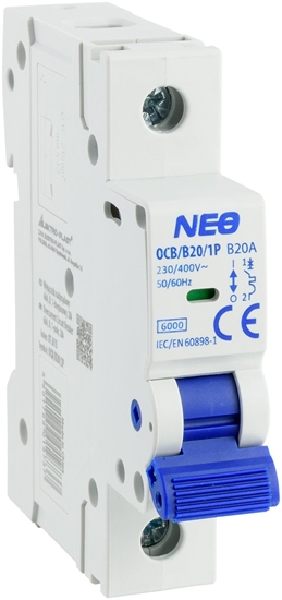 Picture of Wycznik nadprdowy 1P B 20A 6kA NEO OCB/B20/1P 87.615
