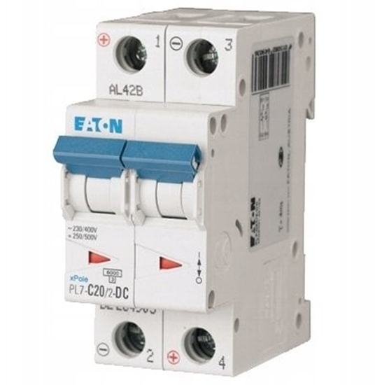 Picture of Wycznik nadprdowy 2P C 20A 10kA DC PL7-C20/2-DC 264903
