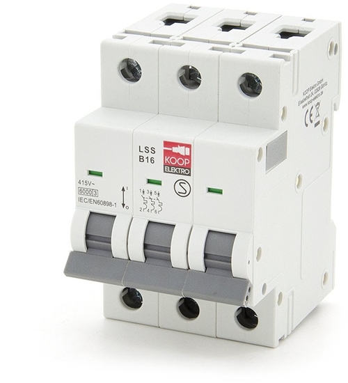 Picture of Wycznik nadprdowy 3P B 16A 6kA AC LSS B16 3P