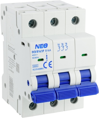 Изображение Wycznik nadprdowy 3P B 16A 6kA NEO OCB/B16/3P 87.625