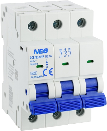 Picture of Wycznik nadprdowy 3P B 32A 6kA NEO OCB/B32/3P 87.640