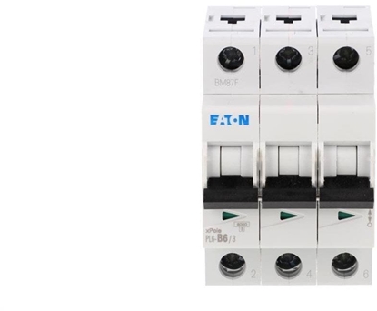 Attēls no Eaton Wycznik nadprdowy 3P B 6A 6kA AC PL6-B6/3 286586