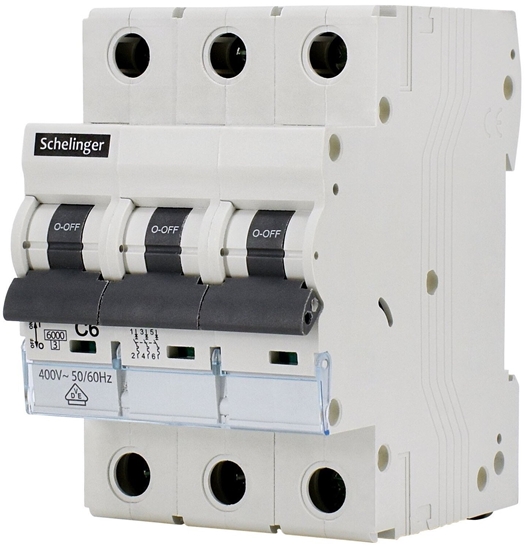 Изображение Wycznik nadprdowy 3P C 16A 6kA AC SCHELINGER A02-G8-3P-C16