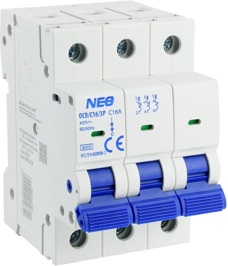 Picture of Wycznik nadprdowy 3P C 16A 6kA NEO OCB/C16/3P 87.670