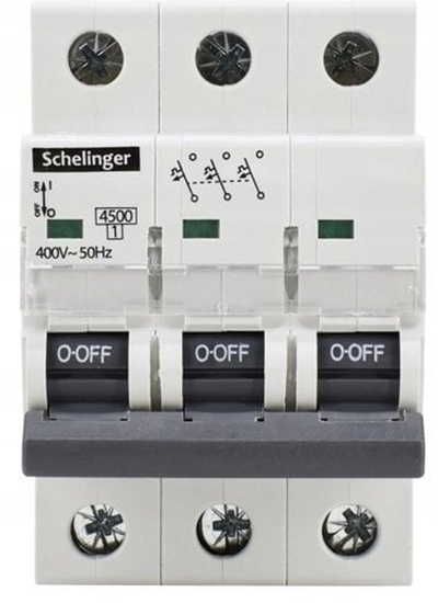 Изображение Wycznik nadprdowy 3P C 20A 6kA AC SCHELINGER A02-G7-3P-C20