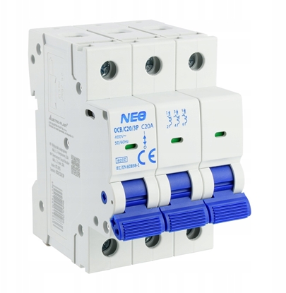 Изображение Wycznik nadprdowy 3P C 20A 6kA NEO OCB/C20/3P 87.675