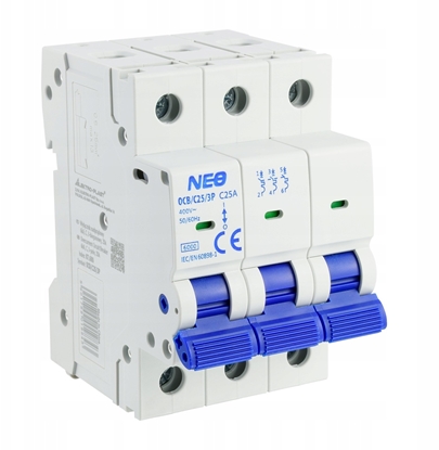 Изображение Wycznik nadprdowy 3P C 25A 6kA NEO OCB/C25/3P 87.680