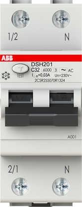 Picture of Wycznik rónicowo-nadprdowy 1P+N char. C 32A 6kA 30mA AC bezzwoczny DSH201 C32 AC30 2CSR255070R1324