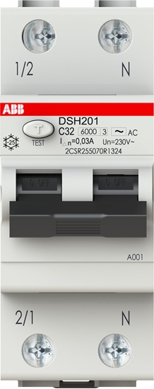 Picture of Wycznik rónicowo-nadprdowy 1P+N char. C 32A 6kA 30mA AC bezzwoczny DSH201 C32 AC30 2CSR255070R1324