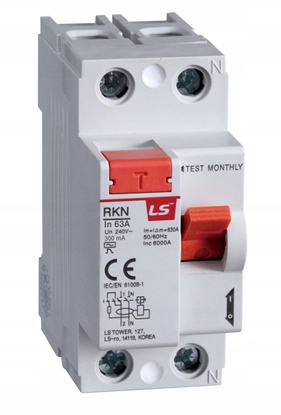 Изображение Wycznik rónicowoprdowy 2P 32A 0,3A typ AC RKN 2P 32A 300mA 06220108R0