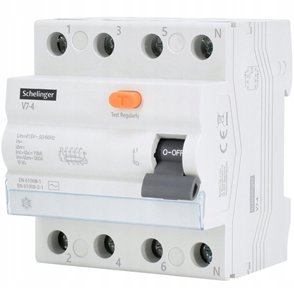 Изображение Wycznik rónicowoprdowy AC 4P 25A 30mA Schelinger A03-V7-4-25-030