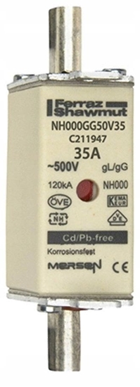 Изображение Wkadka bezpiecznikowa NH 000 (NH00C) 35A 500VAC gG C211947