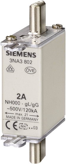 Picture of Wkadka bezpiecznikowa NH000 gG 40A 500 VAC / 250VDC 3NA3817