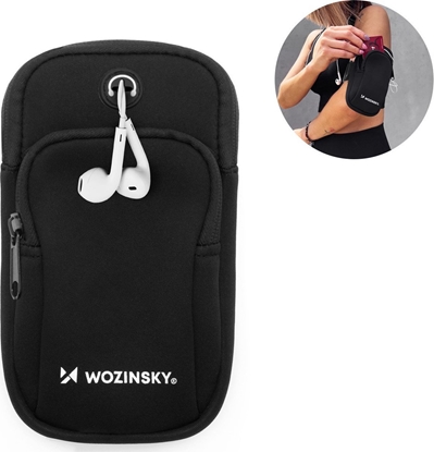 Attēls no Wozinsky Opaska na telefon do biegania armband czarna Opaska na telefon do biegania armband czarna