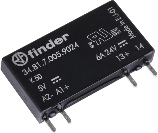 Picture of Wskoprofilowy przekanik 5mm do obwodów drukowanych i gniazd SSR OC 2A/24V DC, zasil. 5V DC, RTIII 34.81.7.005.9024