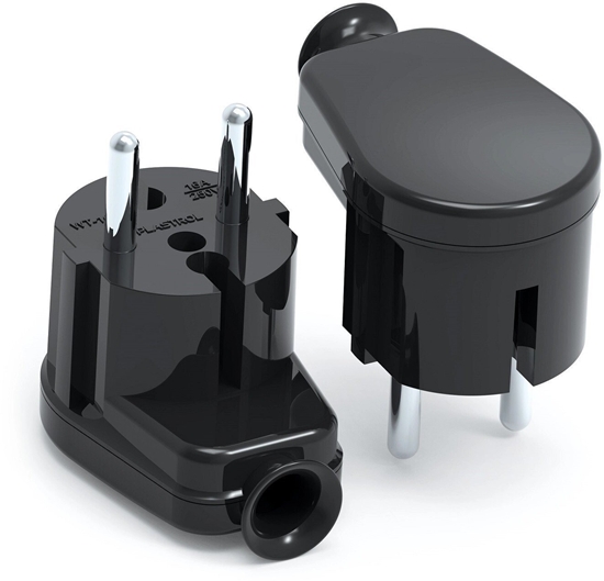 Изображение Wtyczka ktowa 2P+Z unischuko IP20 250V~ 16 A czarna 24031
