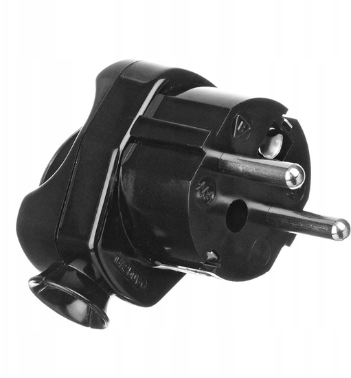 Изображение Wtyczka ktowa z uchwytem unischuko 2P+Z IP20 250V 16 A, czarna 24014