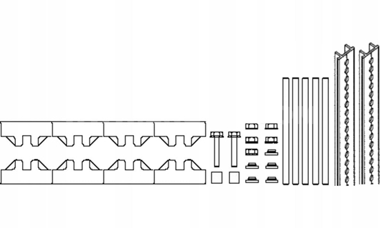 Изображение Wzpornik szyn zbiorczych z profilem M-1/10TN SET R32RZ-05010301201