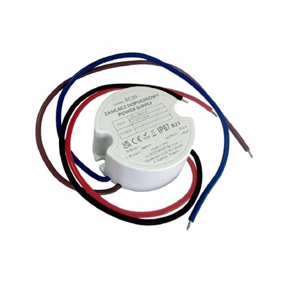 Изображение Zasilacz do puszki fi60 0,8A 20W 24V IP67 50x50x22