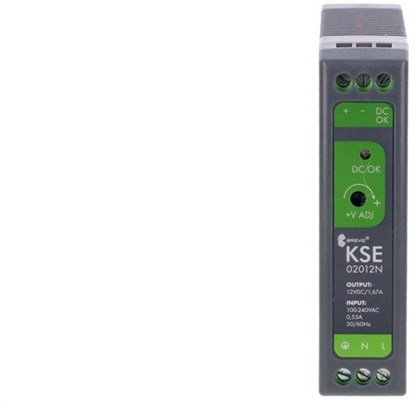 Attēls no SilentiumPC Zasilacz impulsowy KSE 02012P 230/ 12VDC 1,67A 20W na szyn DIN, Uzas: 85-264VACVAC, Ta70, 17000-1011