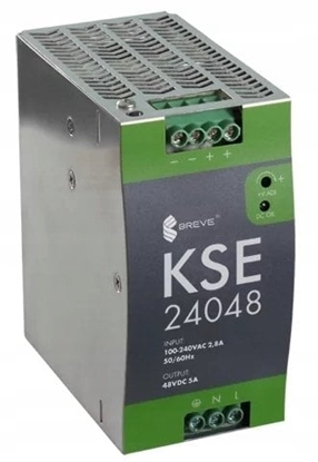 Attēls no Zasilacz impulsowy KSE 24048M 230/ 48VDC 5A 240W na szyn DIN, Uzas: 96-264VACVAC, Ta70, 17000-1548