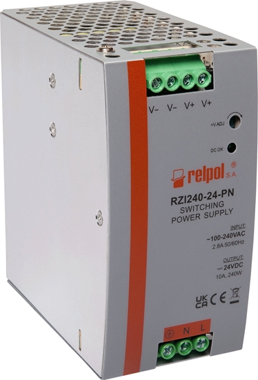 Picture of Zasilacz impulsowy przemysowy 90-264V AC 24 V DC 10A moc 240W 2616914 RZI240-24-PN