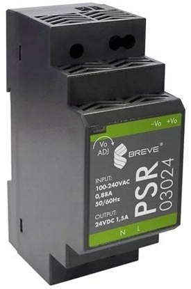 Attēls no Zasilacz impulsowy PSR 03024 230/ 24VDC 1,5A 36W na szyn DIN, Uzas: 85-264VACVAC, Ta70, 17000-1558