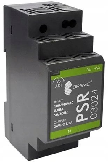 Picture of Zasilacz impulsowy PSR 03024 230/ 24VDC 1,5A 36W na szyn DIN, Uzas: 85-264VACVAC, Ta70, 17000-1558