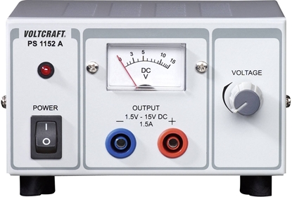 Attēls no Zasilacz laboratoryjny regulowany VOLTCRAFT PS-1152 A, 22.5 W, 1.5 - 15 V/DC 511805