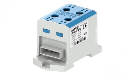 Picture of MOREK Zczka OTL95-2B niebieski 2xAl/Cu 6-95mm2 3x1x24 1000V AC/1500V DC Zacisk uniwersalny z wejciem na szyn elastyczn MAA2095B20