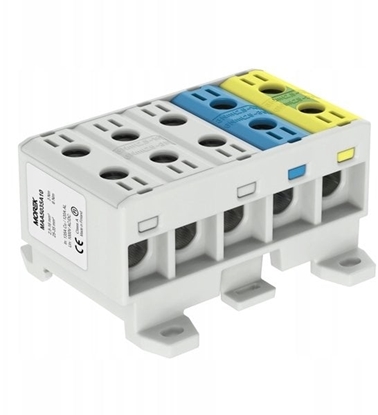 Attēls no Zczka OTL95-5x kolor szary, niebieski, óto-zielony 5x1x Al/Cu 6-95mm 1000V AC / 1500V DC Zacisk uniwersalny MAA5095A10