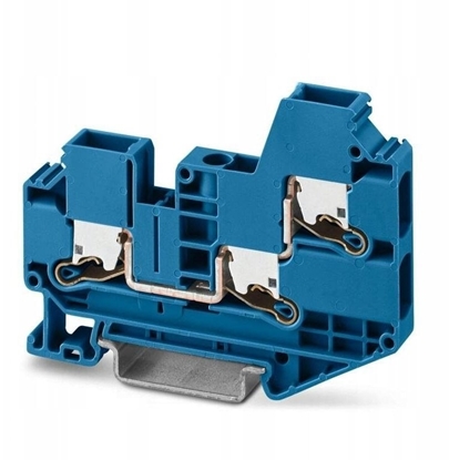 Изображение Zczka szynowa 3-przewodowa 6mm2, listwa zaciskowa koloru niebieskiego XTV 6-TWIN BU