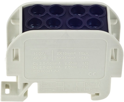 Attēls no Zczka szynowa jednopolowa ZGX 1x35/2x25 mm2 czarna (Al/Cu) ENE-00516