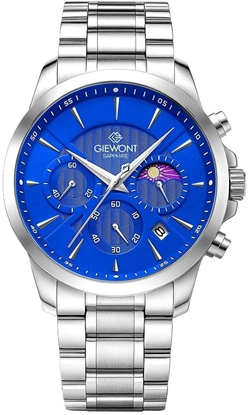 Изображение Zegarek Giewont Zegarek Mski Chronograph Sapphire Srebrno Niebieski GW9460-B3