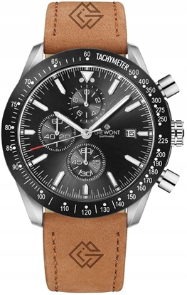 Изображение Zegarek Mski Giewont Chronograph Sapphire Brzowo Czarny GW8720-A1