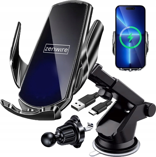 Изображение Zenwire Uchwyt na Telefon do Samochodu z adowark Indukcyjn Szyba Kratka Kokpit Zenwire W30