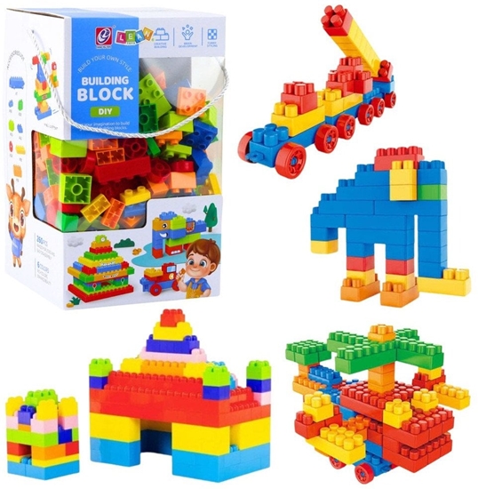 Изображение Zestaw Klocki Konstrukcyjne Przestrzenne Kolorowe 260 el. LEAN Toys