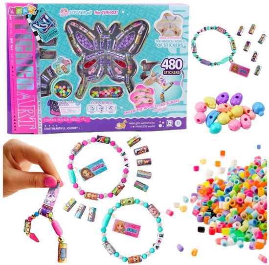 Picture of Zestaw Kratywny Do Tworzenia Biuterii Koraliki 480 Naklejek EDUKAMP