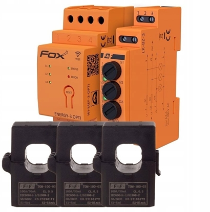 Picture of Zestaw monitor licznik zuycia energii WI-MEF-3-OPTI-100A Wi-Fi + zabezpieczenie LK-BZ-3