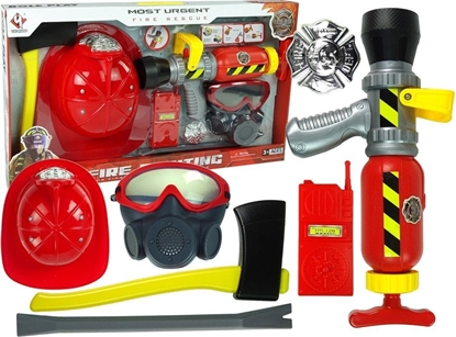 Picture of LeanToys Zestaw Stra Poarna Ganica Na Wod Maska Kask Czerwony LEAN Toys
