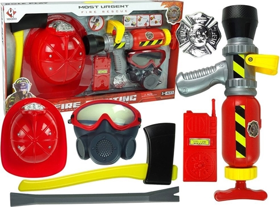 Picture of LeanToys Zestaw Stra Poarna Ganica Na Wod Maska Kask Czerwony LEAN Toys